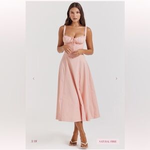 HOUSE OF CB 'Carmen' Baby Pink Bustier Sundress NWOT